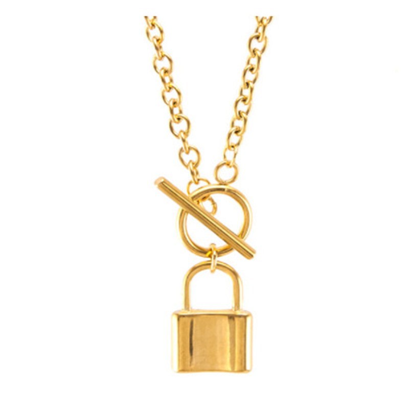 Fashion lock-shaped wild alloy necklace