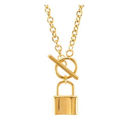 Fashion lock-shaped wild alloy necklace