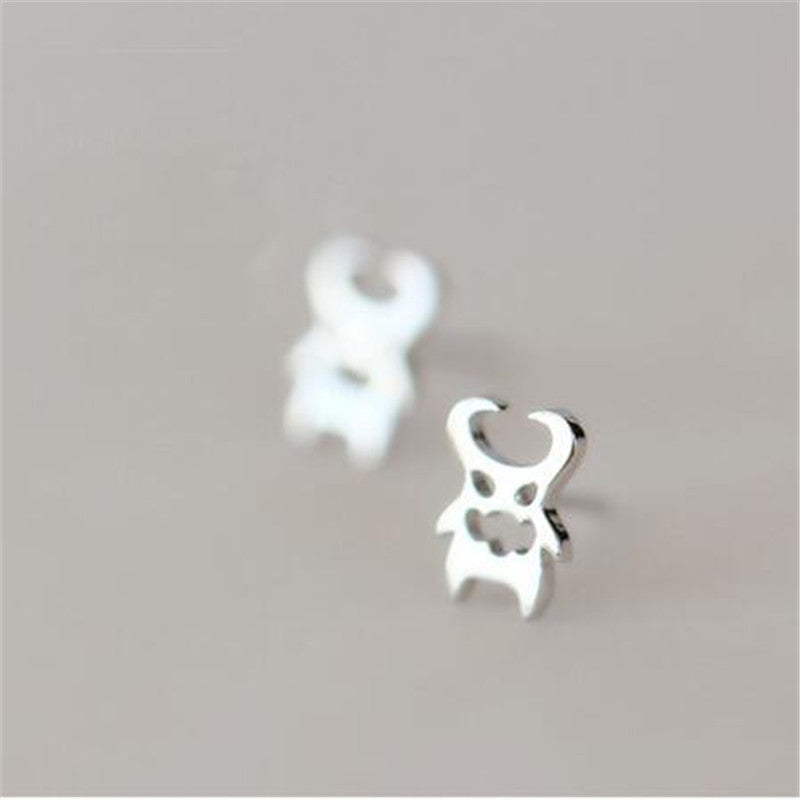 Female European And American Halloween Ghost Stud Earrings Stainless Steel