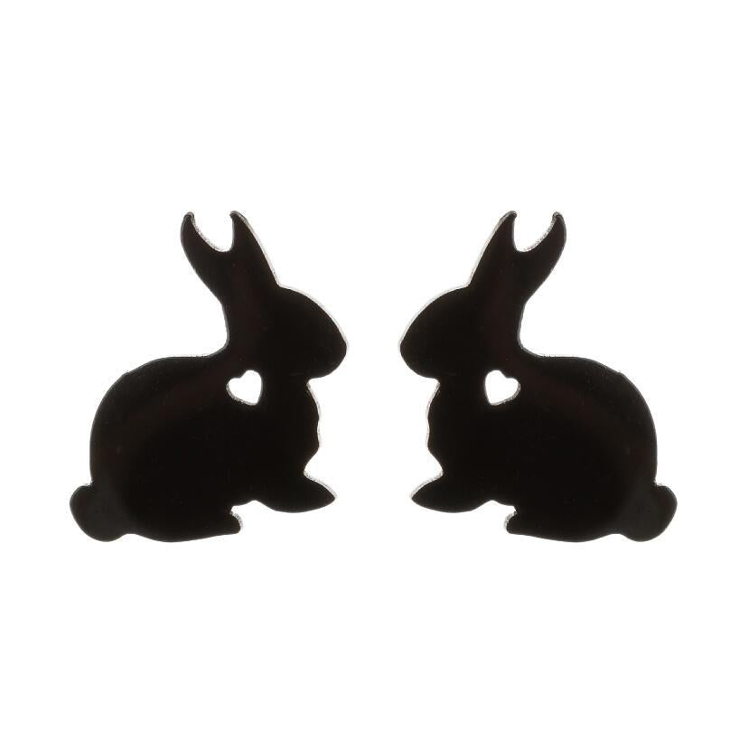 Cute Jewelry Rabbit Stud Earrings Stainless Steel Temperamental