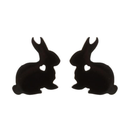 Cute Jewelry Rabbit Stud Earrings Stainless Steel Temperamental