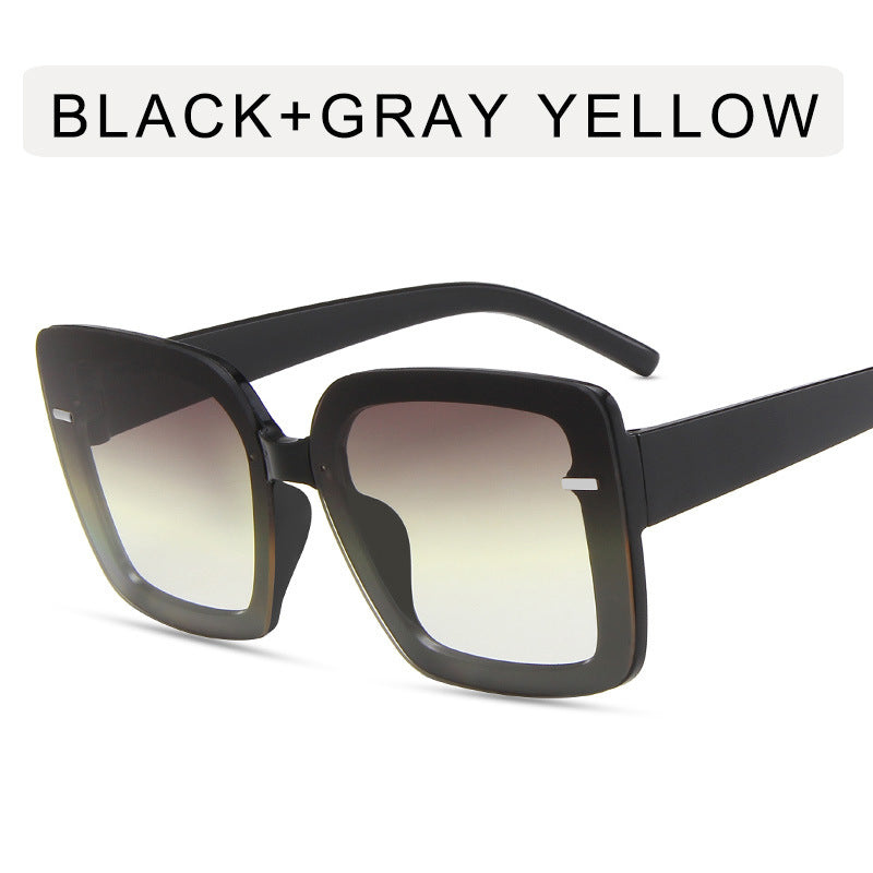 Women's Fashion Large Frame Square Rice Nail Sunglasses