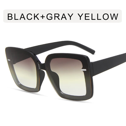 Women's Fashion Large Frame Square Rice Nail Sunglasses