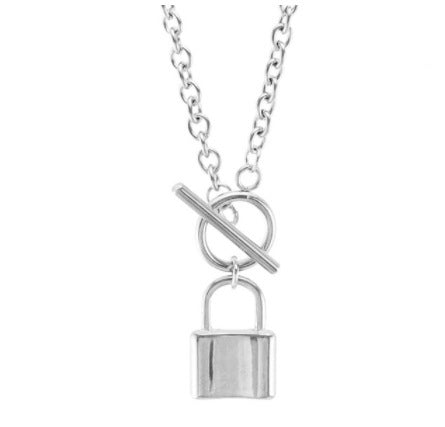 Fashion lock-shaped wild alloy necklace