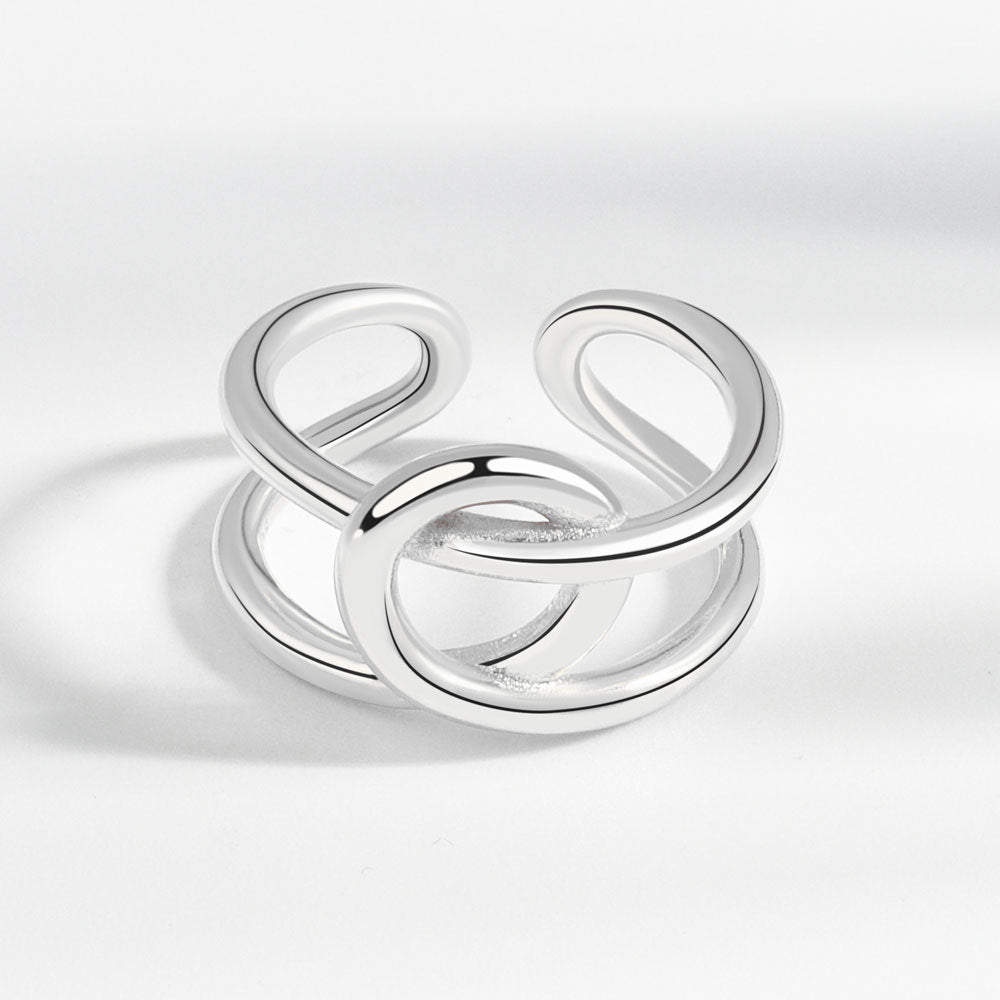 High-quality Knotted Cross Index Finger Ring Opening Ring