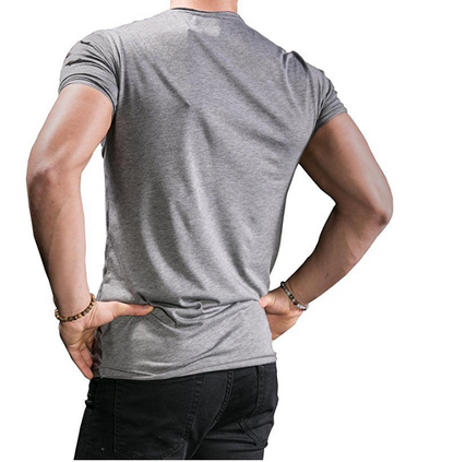 Men's Short-sleeved Zipper Decoration Torn T-shirt