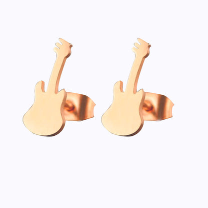 European And American Simple Sweet Violin Ornament Key Ear Studs Cross-border Ornament