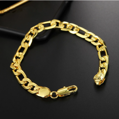 8 Inches Curb Cuban Chain Gold Color Bracelets For Men