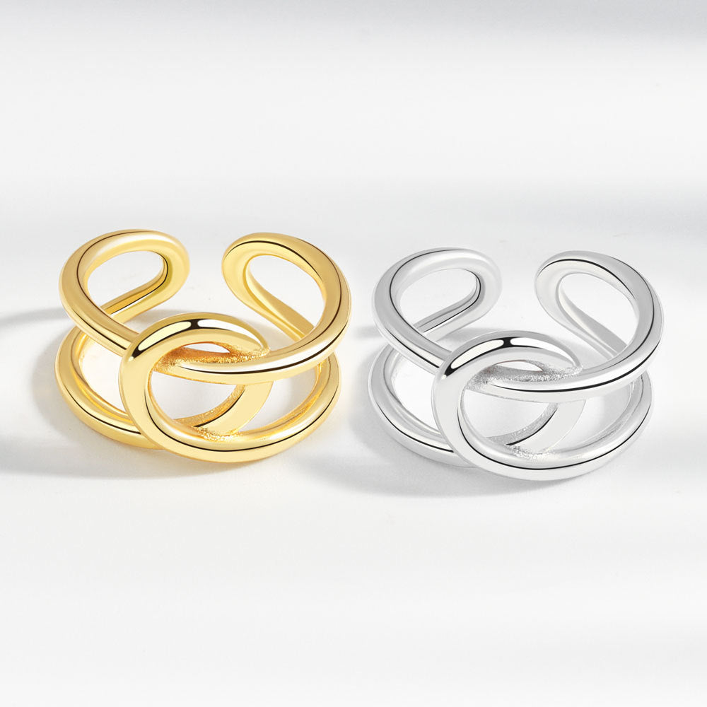 High-quality Knotted Cross Index Finger Ring Opening Ring
