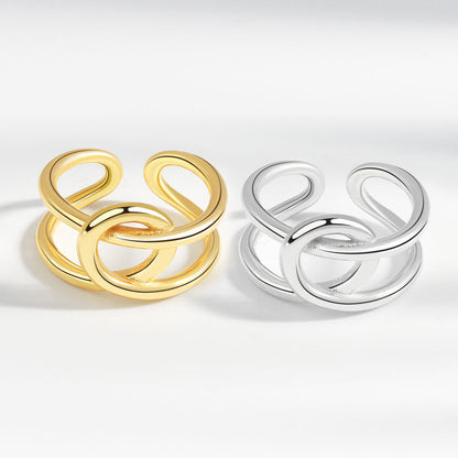 High-quality Knotted Cross Index Finger Ring Opening Ring