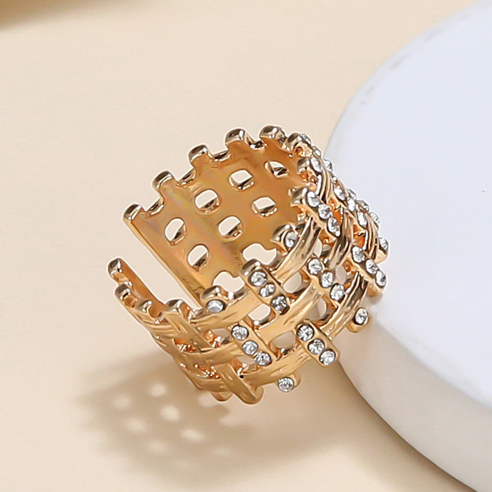 Frosty Trendy Net Red Fashion Diamond Index Finger Ring Women