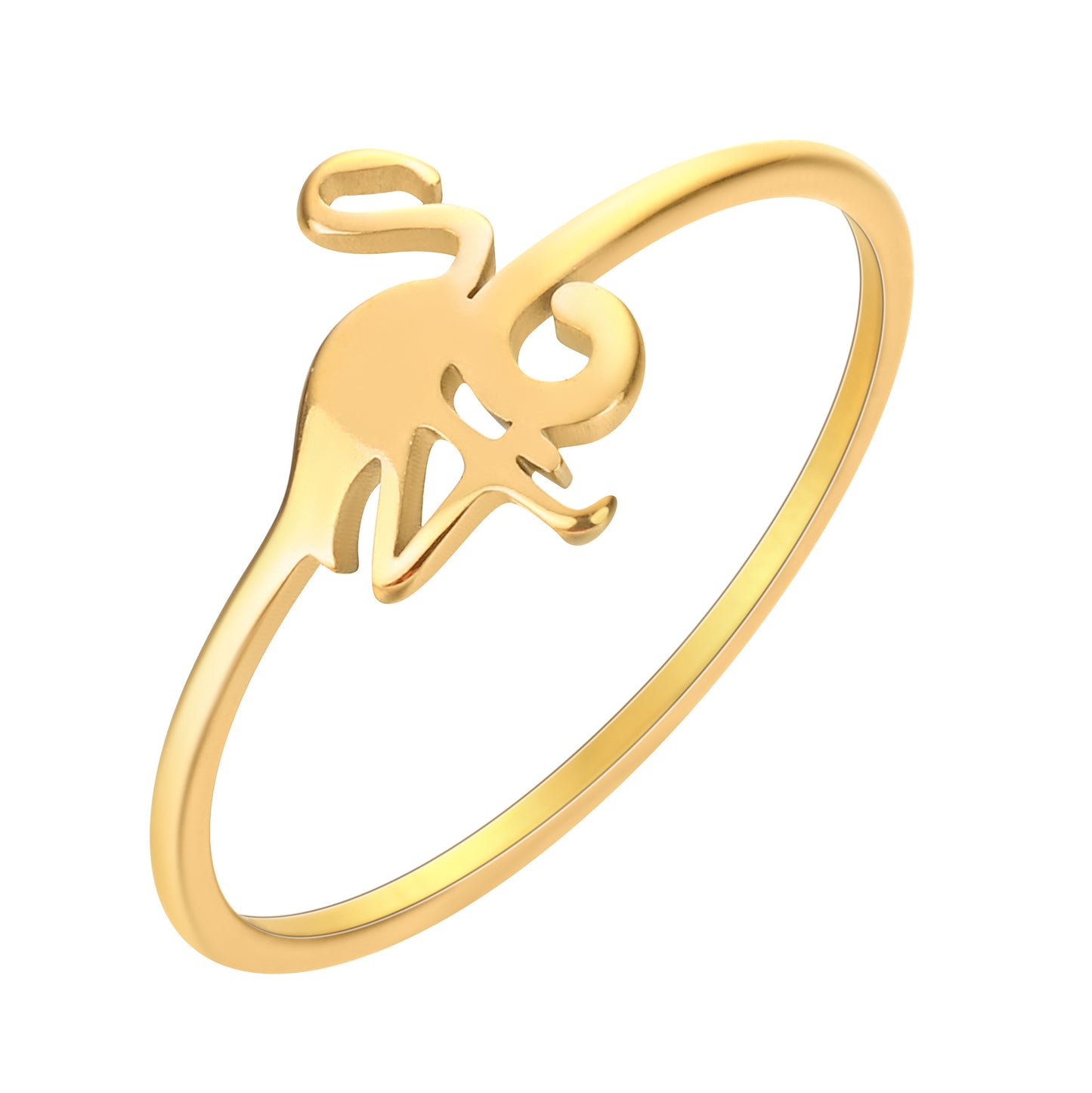 Women's Stainless Steel Small Flamingo Fashion Ring