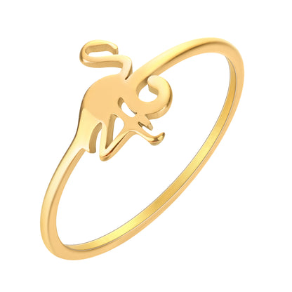 Women's Stainless Steel Small Flamingo Fashion Ring
