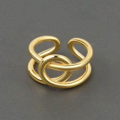 High-quality Knotted Cross Index Finger Ring Opening Ring