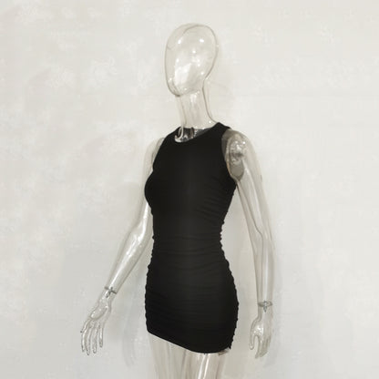 Women's Cotton Pleated Ribbed Dress