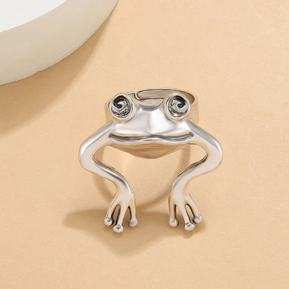 Distressed Frog Alloy Index Finger Ring