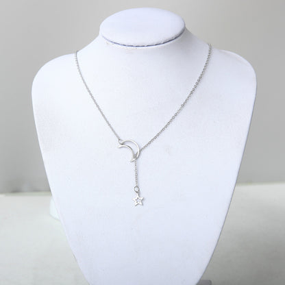 Moon Star Necklace Clavicle Chain Short Necklace