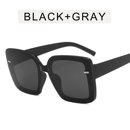 Women's Fashion Large Frame Square Rice Nail Sunglasses