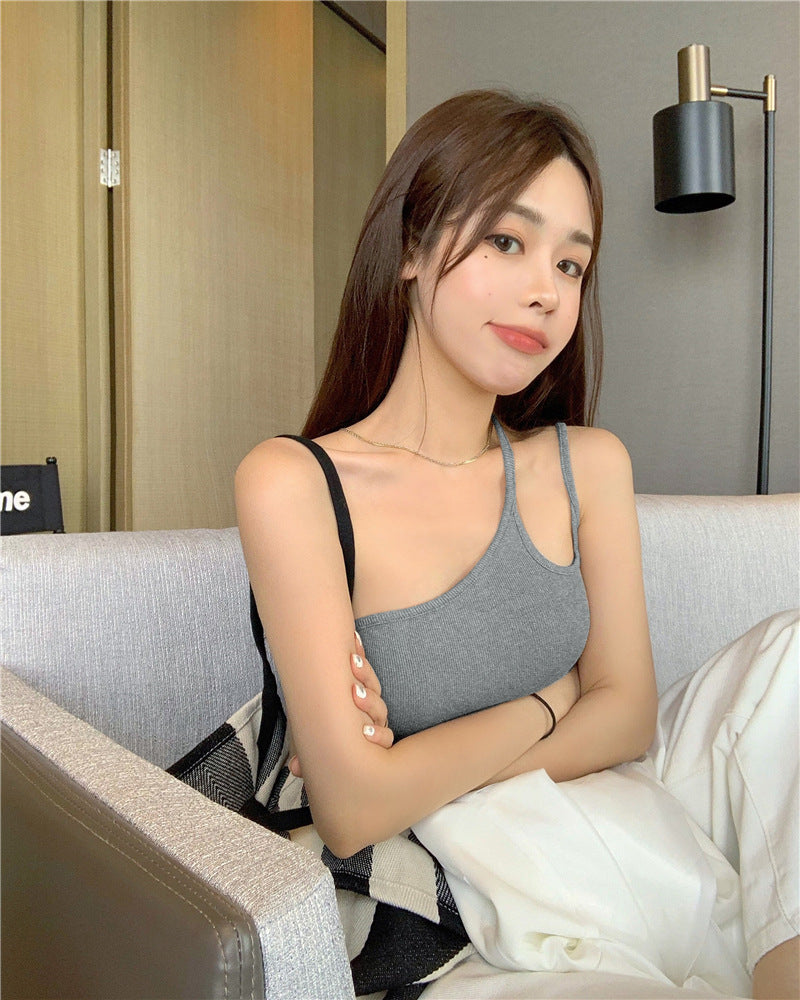 Irregularly Designed Small Suspender Body With Sleeveless Inner Vest