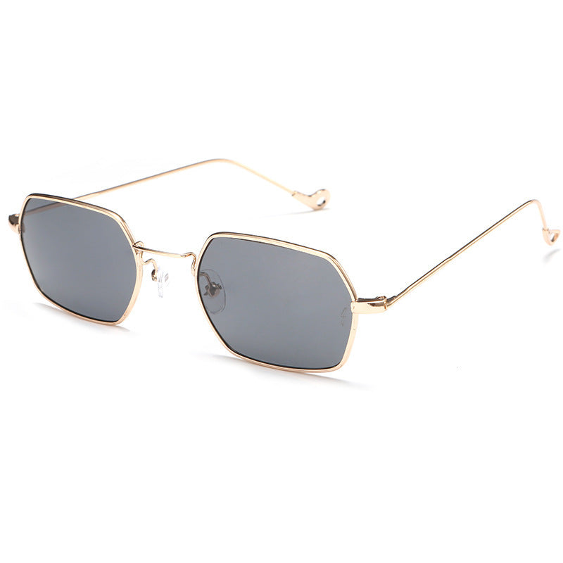 Retro Small Square Frame Polygonal Sunglasses For Men And Women