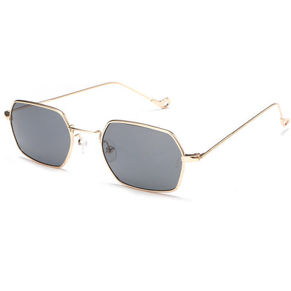 Retro Small Square Frame Polygonal Sunglasses For Men And Women