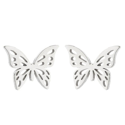 Creative Fashion Simple Stainless Steel Hollow Earrings