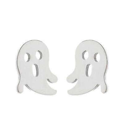 Female European And American Halloween Ghost Stud Earrings Stainless Steel
