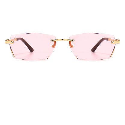 Frameless Trim Sunglasses Personality Jelly Color