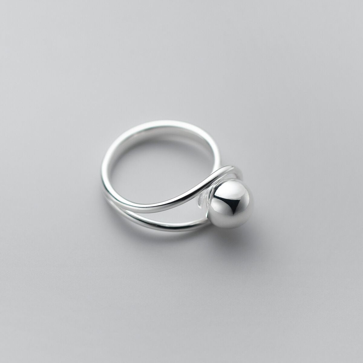 Women's Temperament Fashion Double Line Round Bead Ring