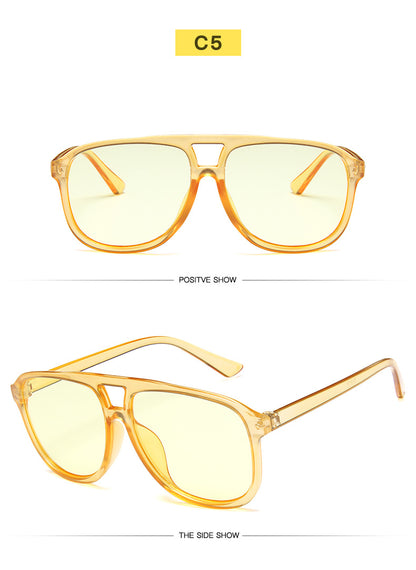 New Double Beam Big Frame Sunglasses For Men
