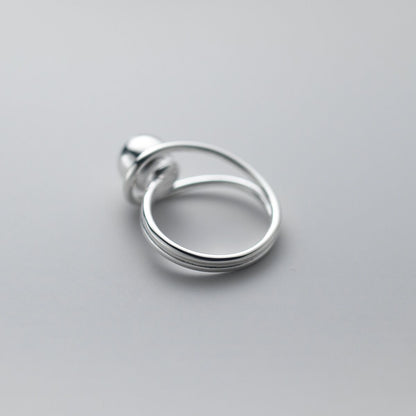 Women's Temperament Fashion Double Line Round Bead Ring