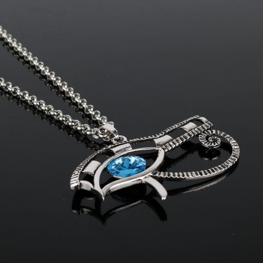 European And American Creative Diamond Horus Eye Pendant Necklace Yugioh Personalized Fashion Jewelry