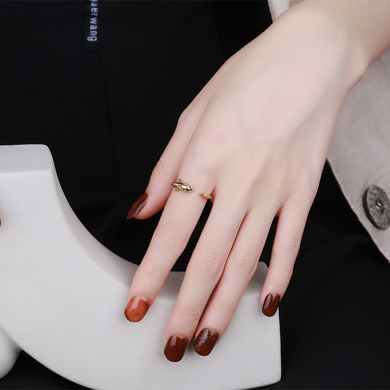 Creative 925 Silver Plated Fashionable Female Shark Ring