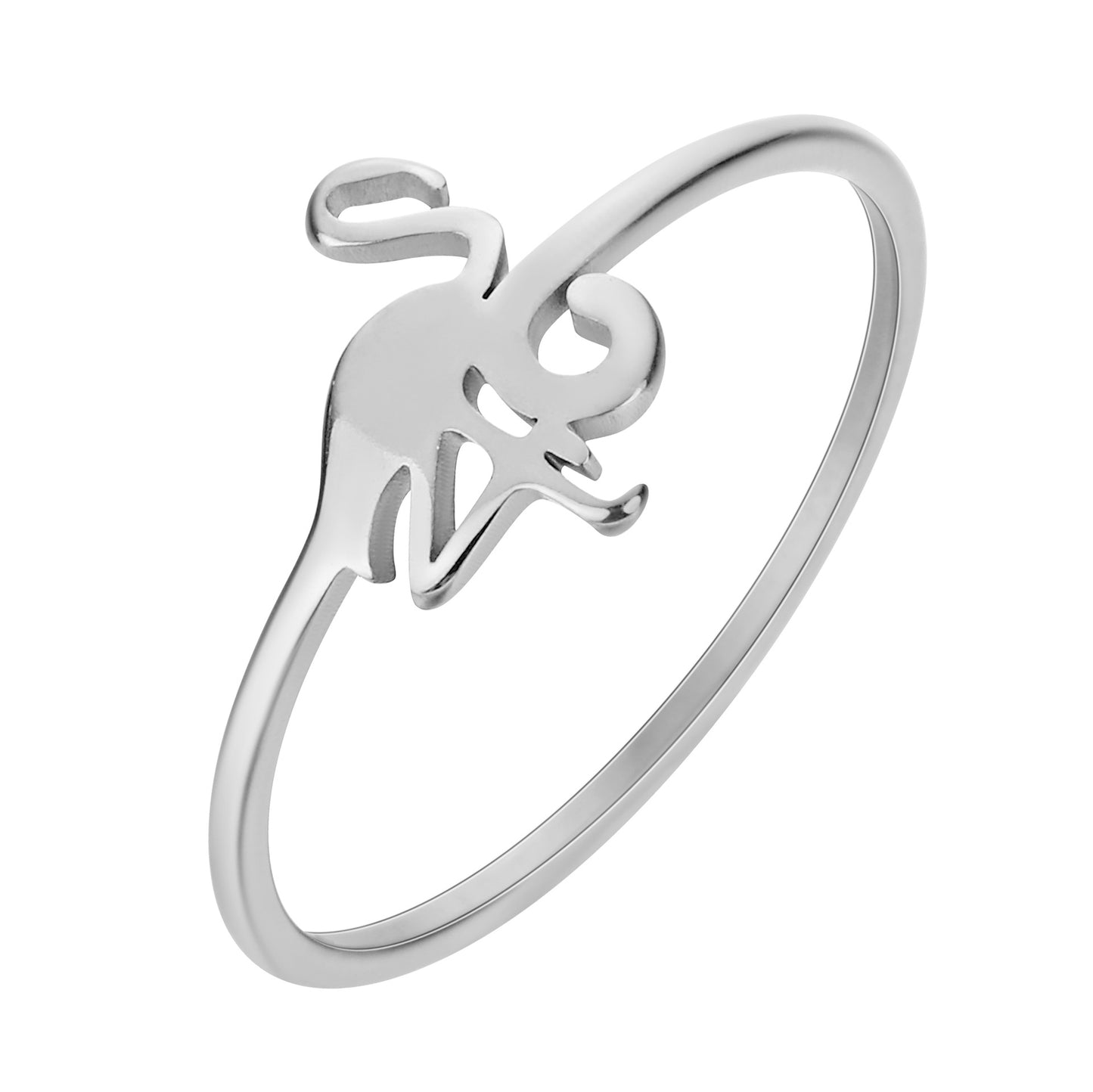Women's Stainless Steel Small Flamingo Fashion Ring