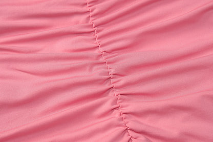 Women's Fashion Casual V-neck Pleated Lace-up Dress
