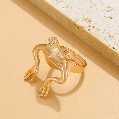 Distressed Frog Alloy Index Finger Ring