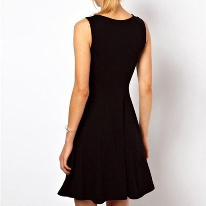 Summer New Vest V-neck Dress Fashion Sleeveless Swing Dress