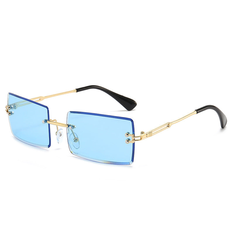 Women's Fashionable Rimless Cut Edge Gradient Color Sunglasses