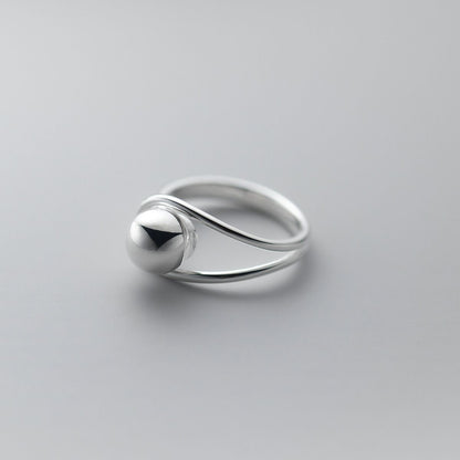 Women's Temperament Fashion Double Line Round Bead Ring