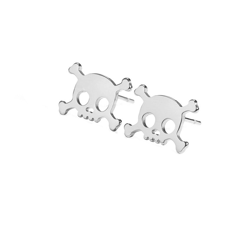 Female European And American Halloween Ghost Stud Earrings Stainless Steel