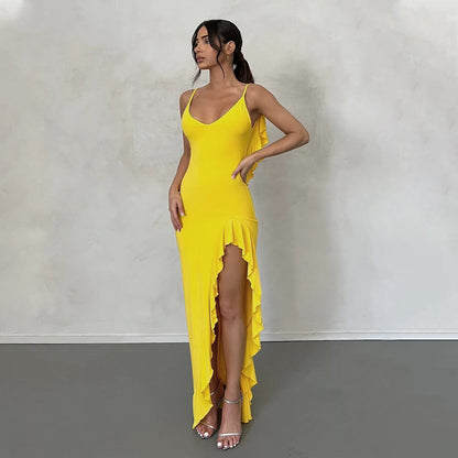 Women's Fungus High Waist Split Sleeveless Dress