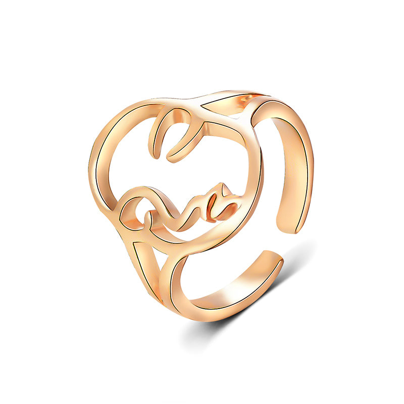 Sweet Commuter Student Ring Pure Color Women's Jewelry