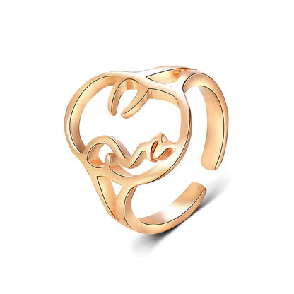 Sweet Commuter Student Ring Pure Color Women's Jewelry
