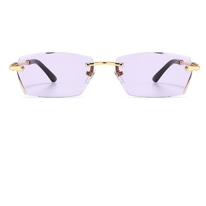 Frameless Trim Sunglasses Personality Jelly Color