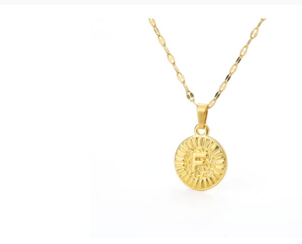 Capital English Letter Disc Necklace Women And Men