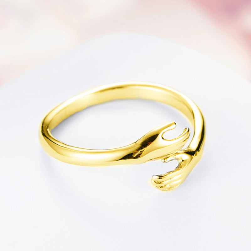 Stainless Steel Embracing Smooth Ring