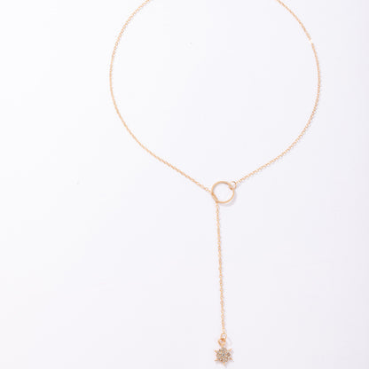 Fashion Small Jewelry, Simple Ins Style Small Circle Necklace, Trendy Diamond Necklace
