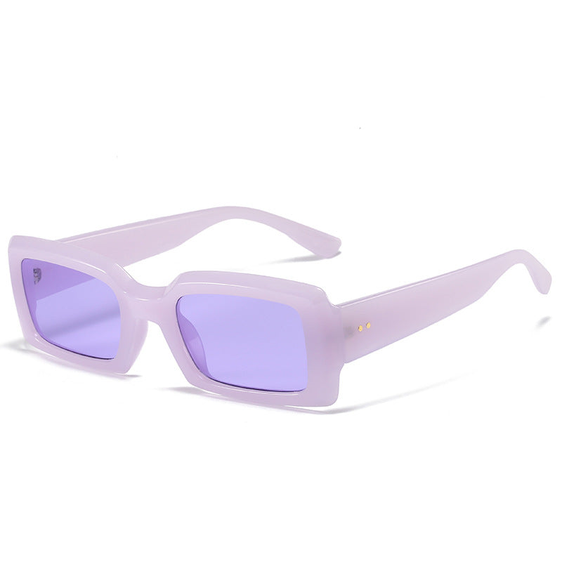 Internet Celebrity Ins Frame Fashion Square Jelly Color Sunglasses Multicolor Glasses