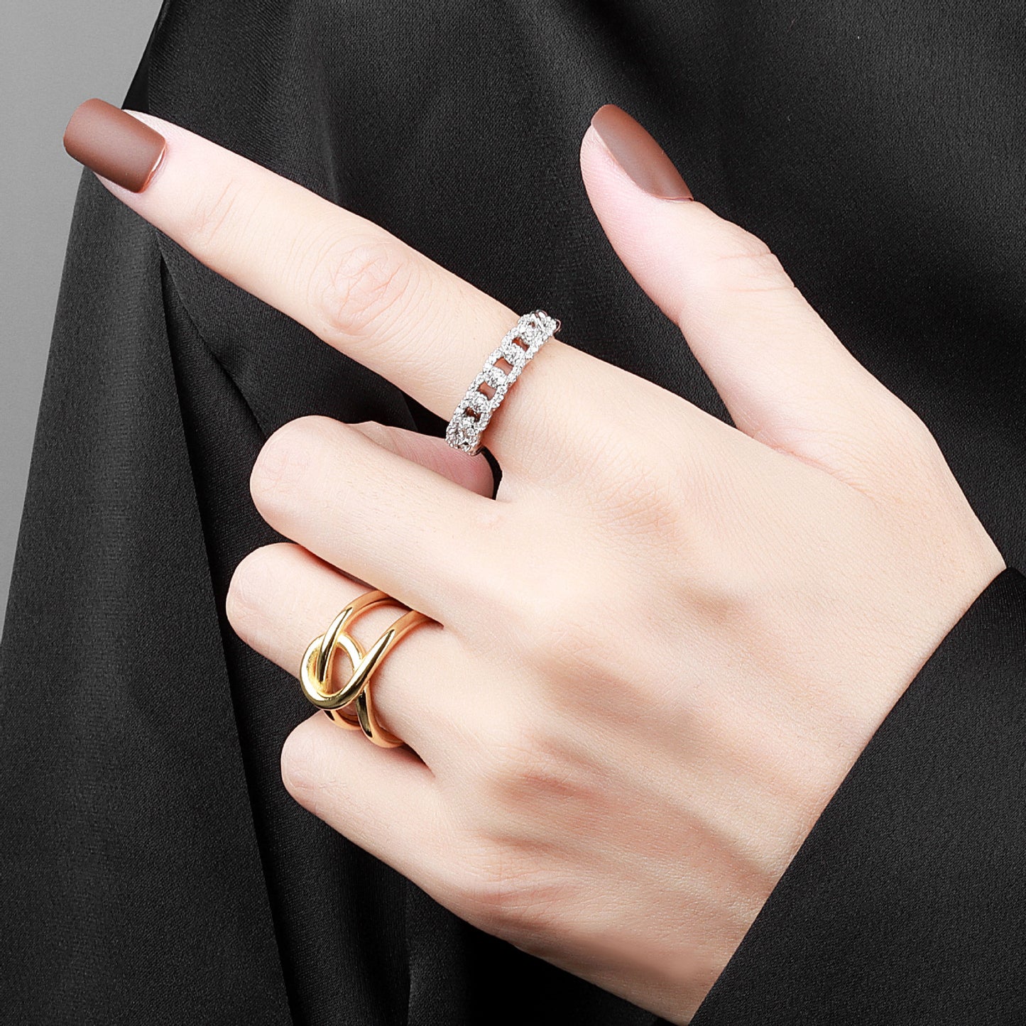 High-quality Knotted Cross Index Finger Ring Opening Ring