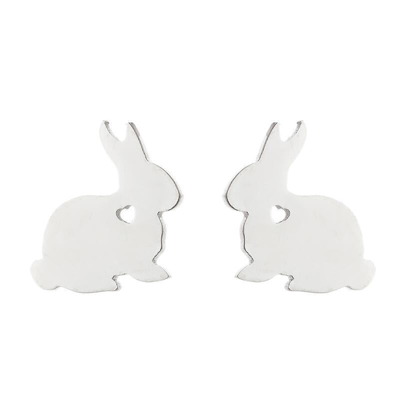 Cute Jewelry Rabbit Stud Earrings Stainless Steel Temperamental